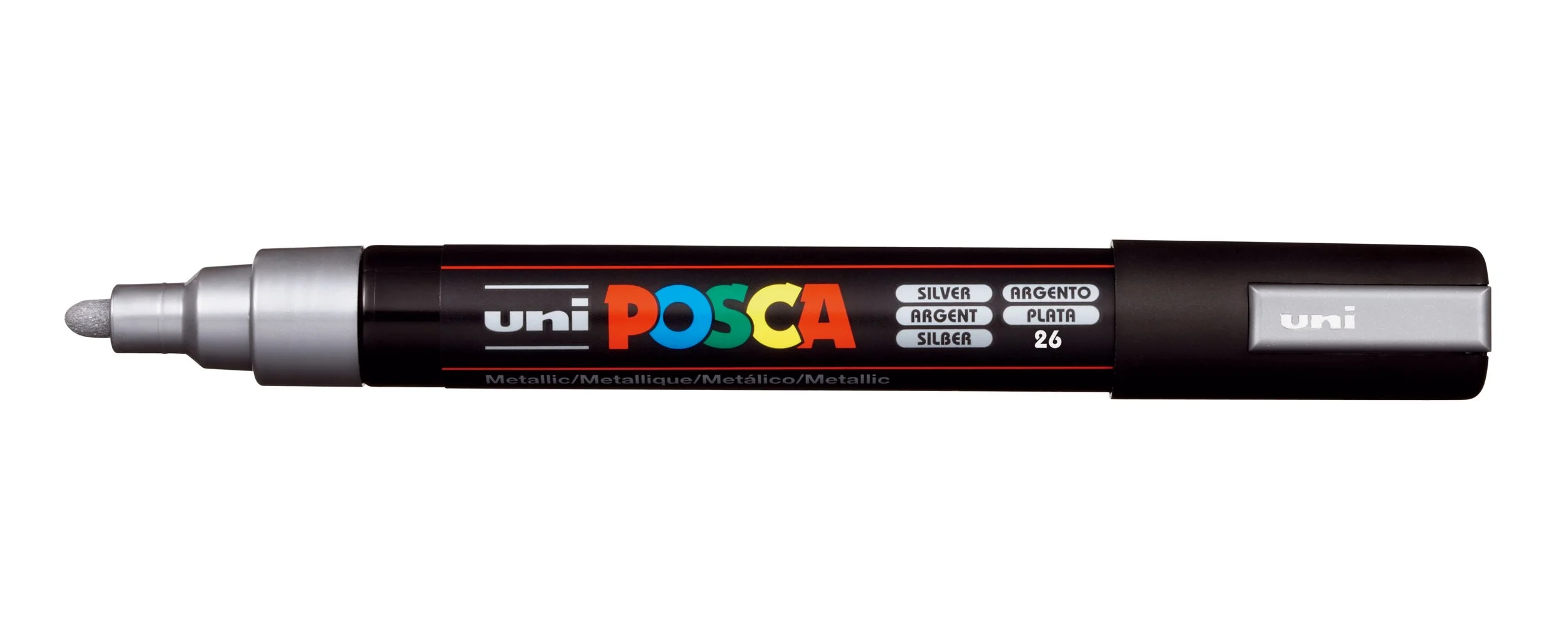 POSCA PC-5M Paint Marker - Silver, Medium Bullet Tip