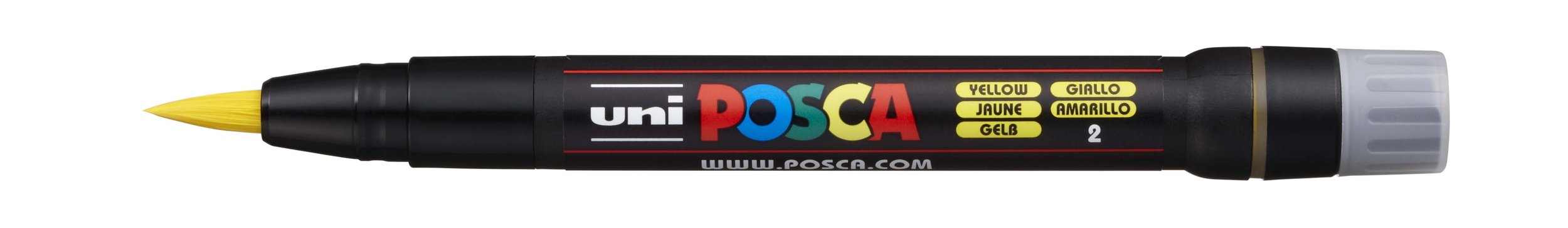 POSCA PC-PCF Paint Marker - Yellow, Brush Tip