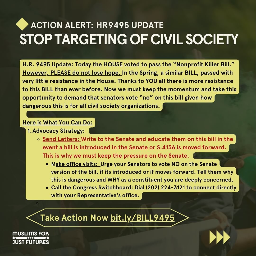 🚨 H.R. 9495 Update: &ldquo;Nonprofit Killer Bill&rdquo; 🚨

‼️ Key Points: Today, the House passed H.R. 9495, also known as the &ldquo;Nonprofit Killer Bill.&rdquo; While the bill has passed the House, there&rsquo;s still hope! Earlier in the spring