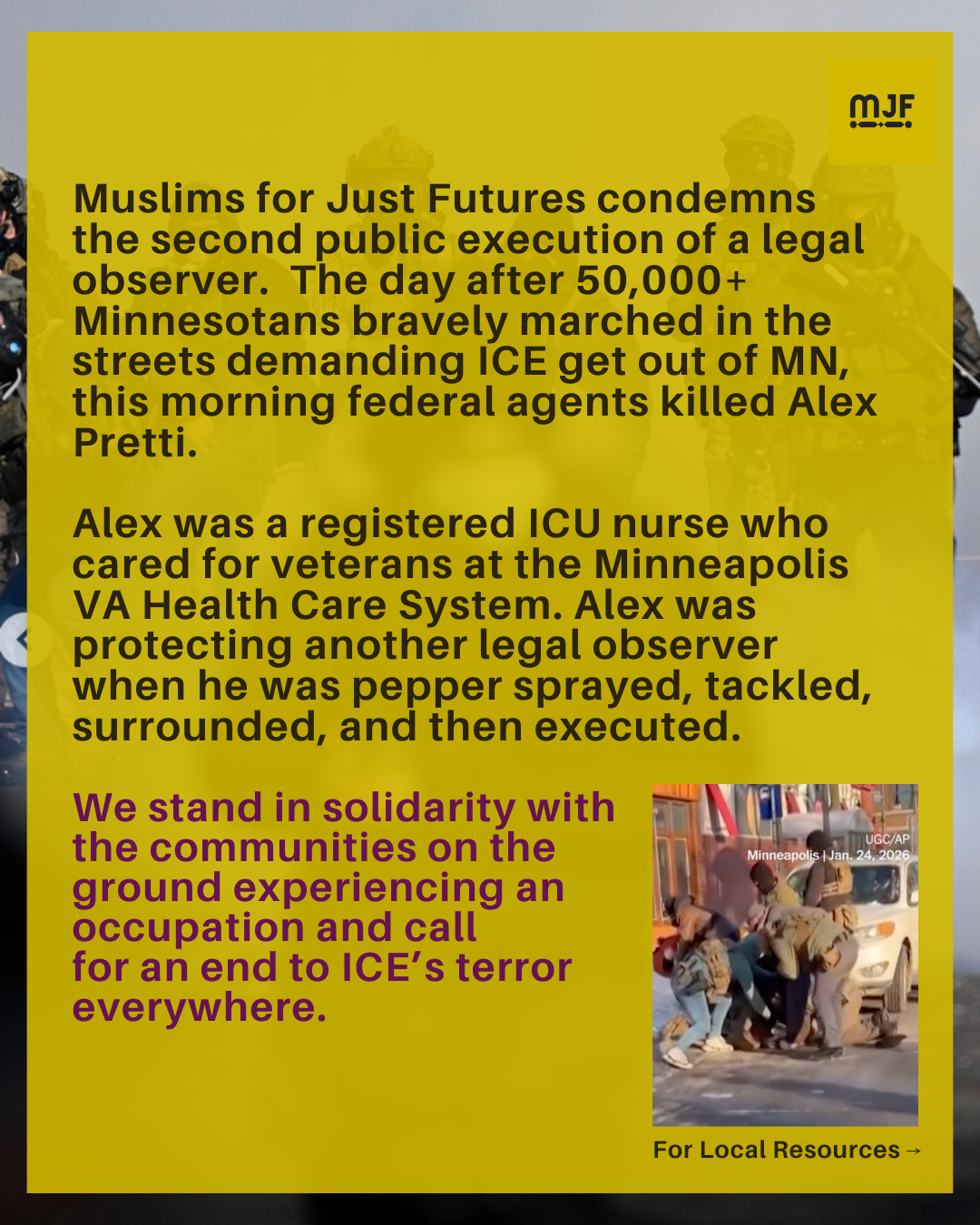 Stand with Minnesota: MJF Statement, Urgent Calls to Action, and Local Resources
