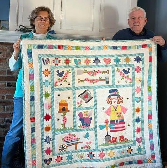 AFTER / BEFORE: &ldquo;Jean Smith worked so hard to finish this project while in hospice. It was a quilt square of the month project and when she started to decline, she called the company to send the last few months. She was working on this even a w