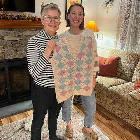 &ldquo;My dear sweet mom passed away in 2024 with many, many unfinished projects. I was able to complete a few, but I am not the wonderful knitter she was. She taught me to knit and all my friends to knit too. Knitting was her passion! Loose Ends is 