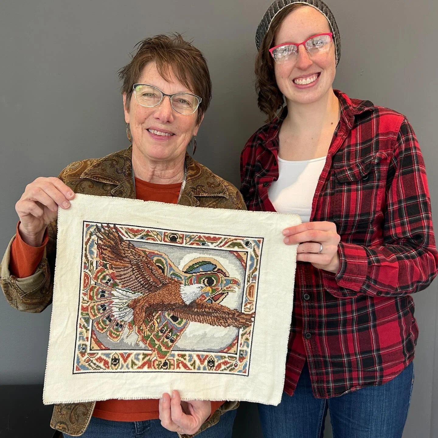 &ldquo;Our mother passed away on March 1, 2024. She was a lifelong crafter, mostly knitting and needlework. She made many, many pieces to commemorate weddings, new homes, new babies, and other milestones of family members. She started this piece for 