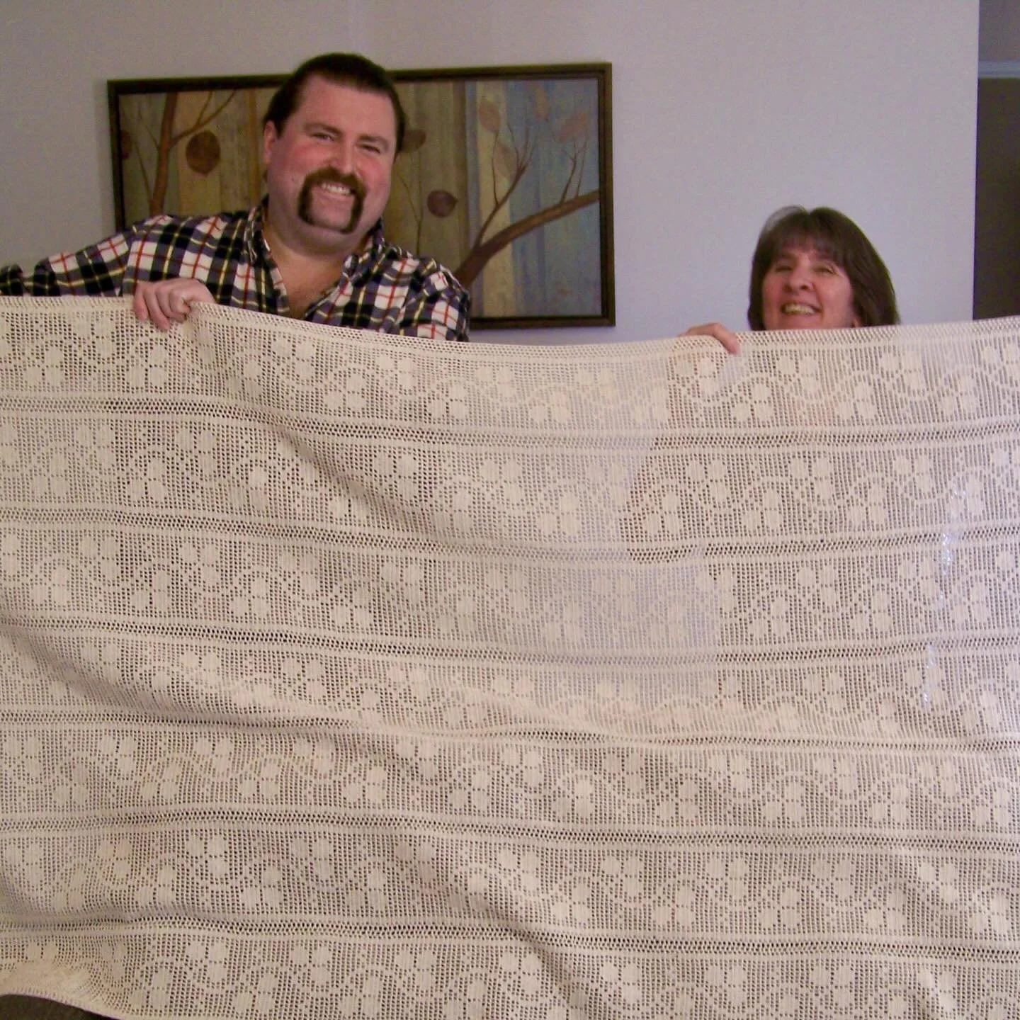 &ldquo;Over the course of a year from 2014-2015 I crocheted six crochet panels for a queen bedspread, with a seventh panel incomplete.  I set the project aside and moved on to less intricate crochet projects with larger hooks as my multiple sclerosis
