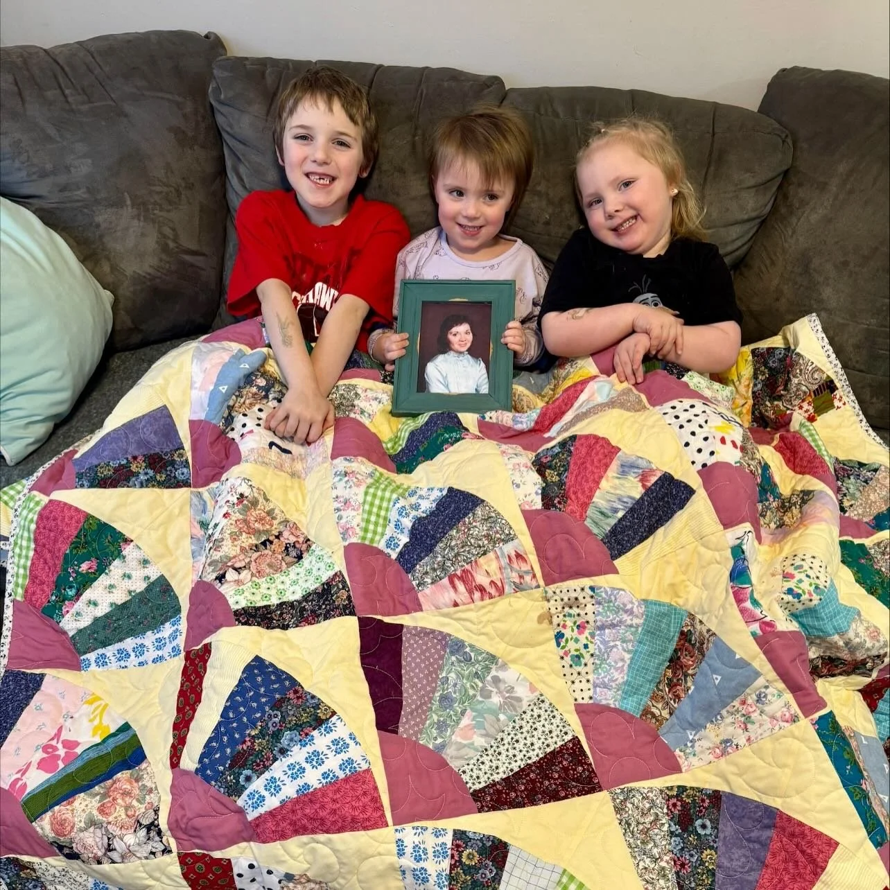 My mother-in-law passed away from cancer in 2014, before I ever had a chance to meet her and before she ever got a chance to meet any of her beautiful grandchildren. My husband always talks so fondly about his mother and how much she loved to sew, qu