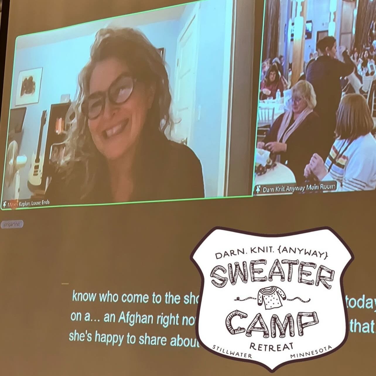 We feel so honored to have been invited as the last event of fun weekend in Minnesota: SWEATER CAMP! hosted by @darnknitanyway and especially loved meeting one of our finishers who was in the audience working on one of two blankets for a project subm
