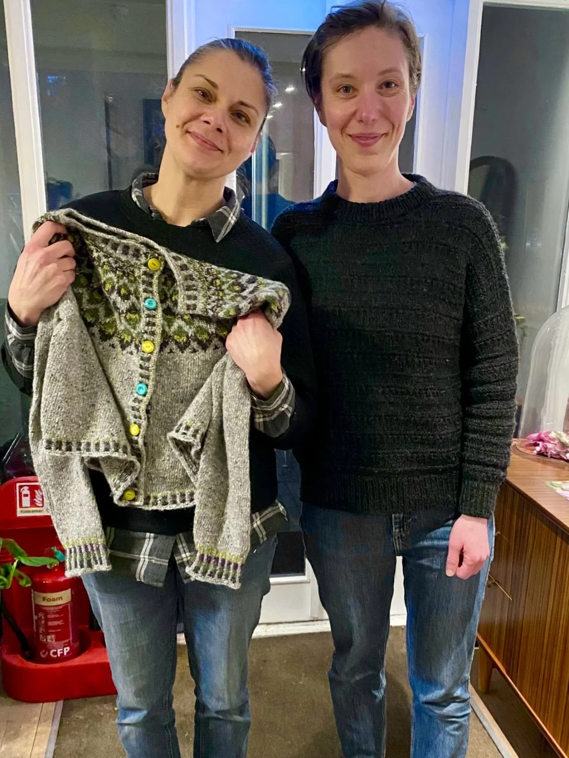 &ldquo;Allison and I, both artists, spent lockdown meeting outdoors to paint and draw together.  Allison started knitting this sweater for me while I was doing research for a body of ceramic work I was creating. I was interested in the migration of F