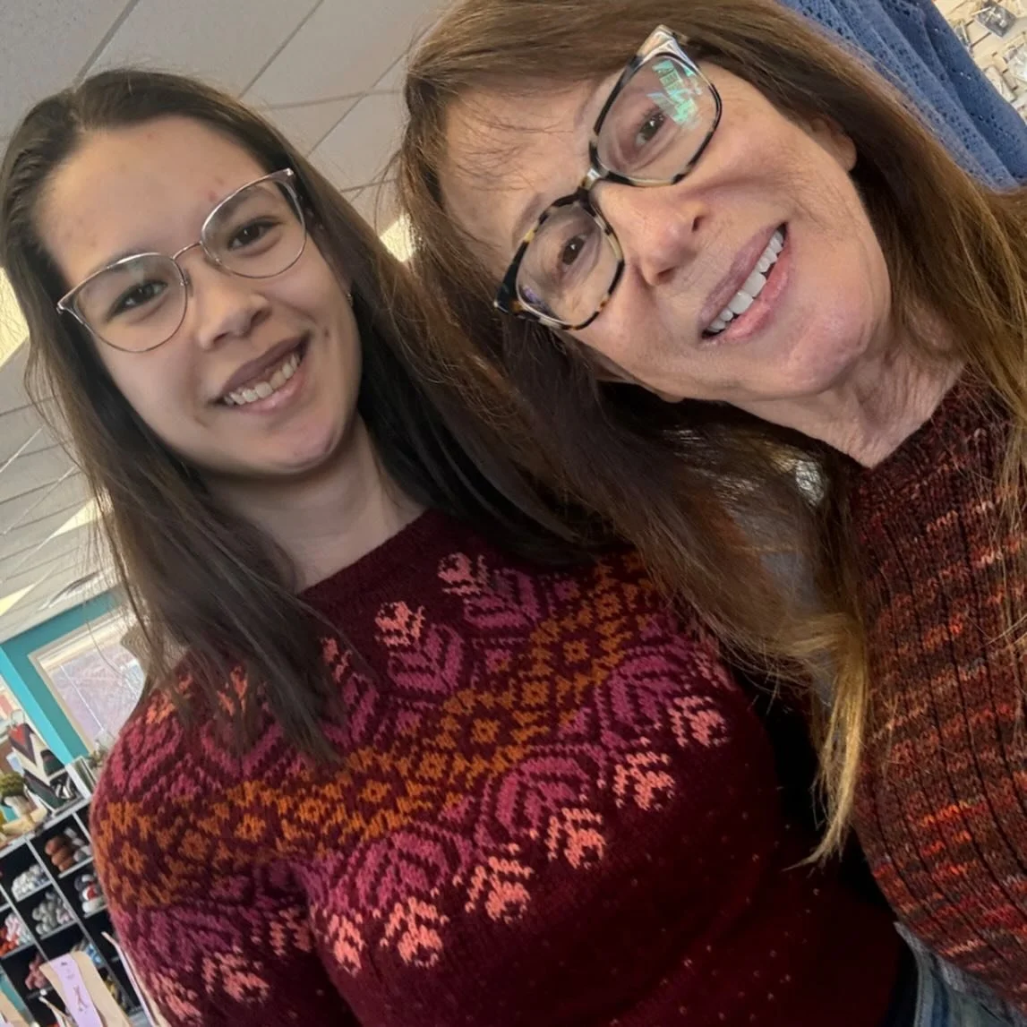 Patti submitted this unfinished sweater to Loose Ends after receiving a diagnosis that left her unable to knit.

&ldquo;I am so grateful to Loose Ends and Emily for finishing this sweater so beautifully, so quickly, and with so much grace. This is Em