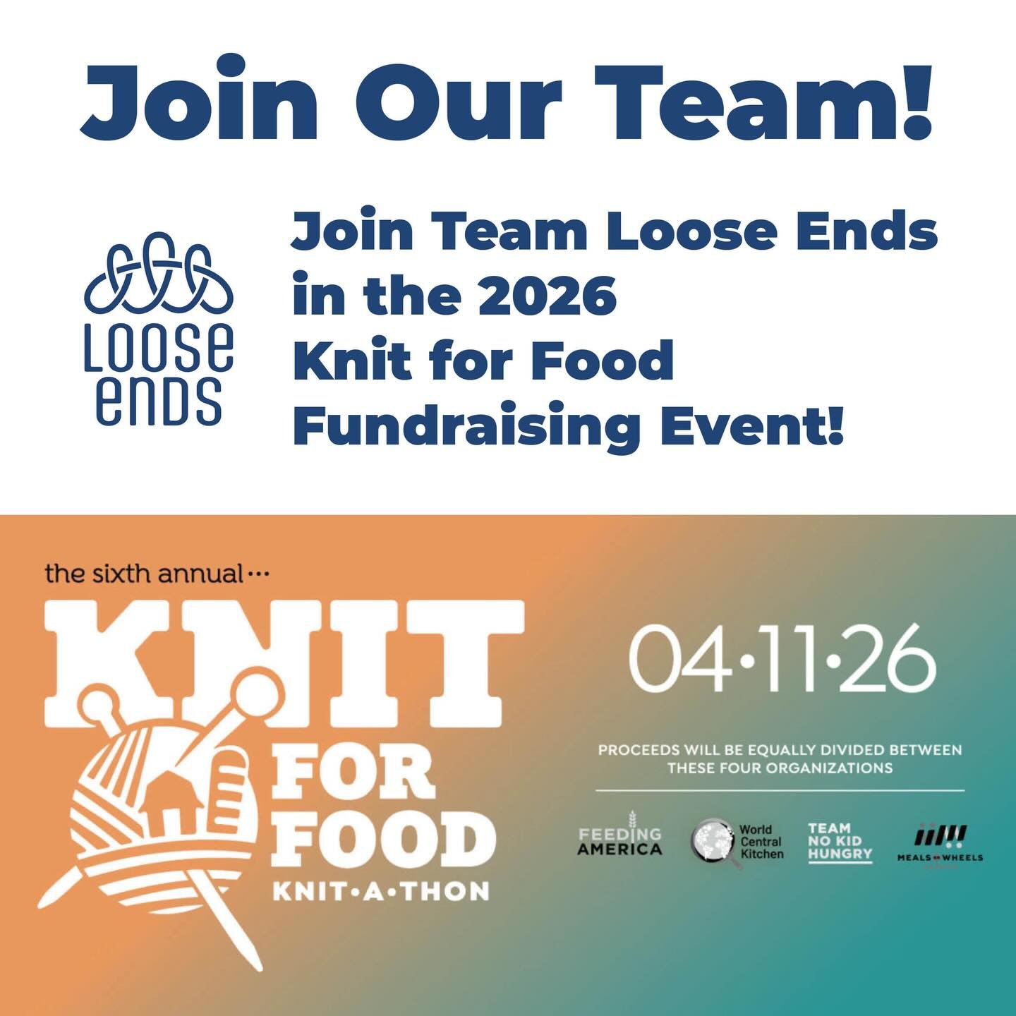 We are so excited to invite you to Team Loose Ends (link in bio) help us raise money for this amazing charity event happening April 11. Donate now, share with your friends, all proceeds will be equally divided between four amazing organizations worki