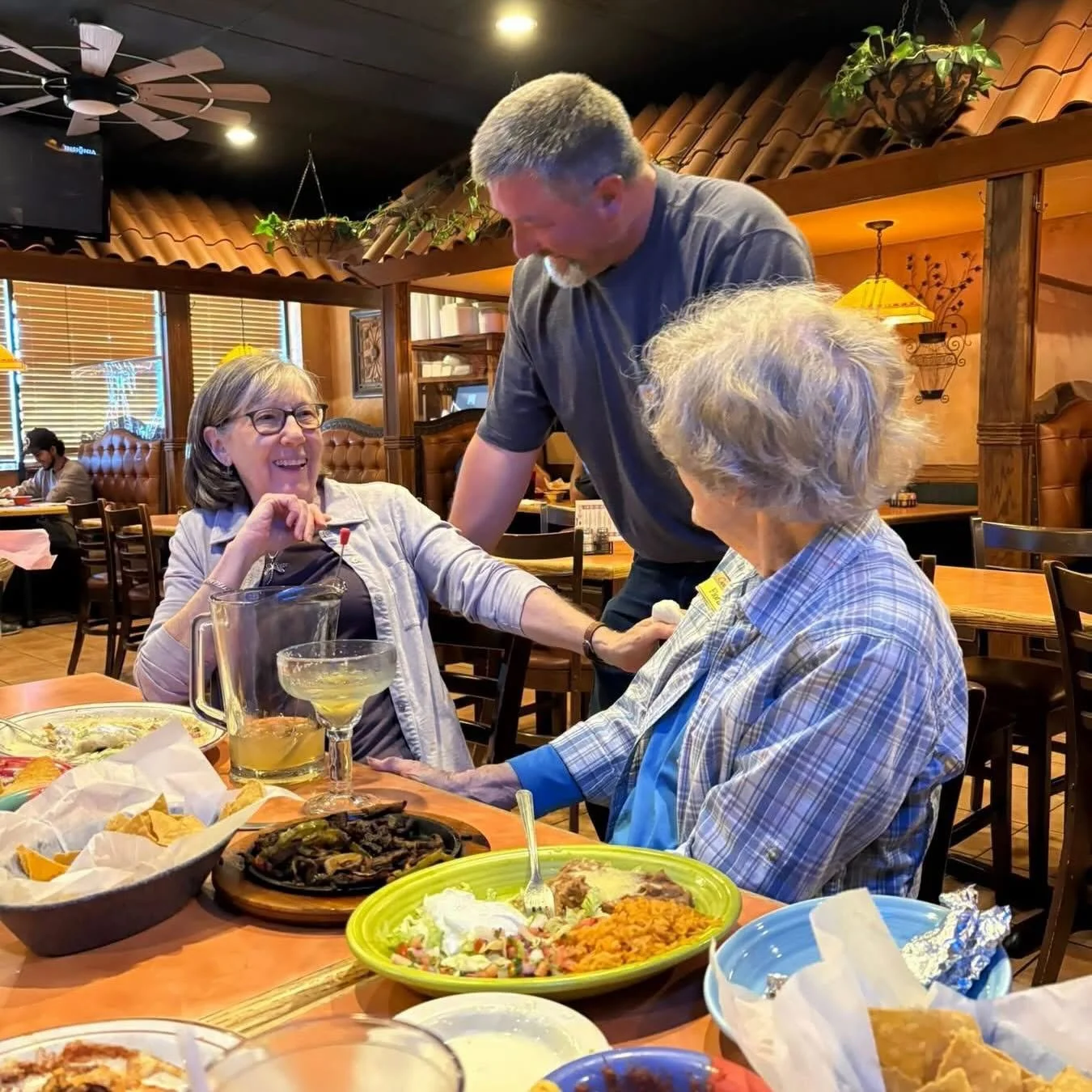 &ldquo;Yesterday was a special day. Flora Nordstrom, Jean Zuckweiler,Sandy Shriner,Sharon Janesick,Alicia Stewart and I (The Tequila Knitters) all got together for lunch. Jean presented Flora with a project lovingly finished by Loose Ends (I believe 