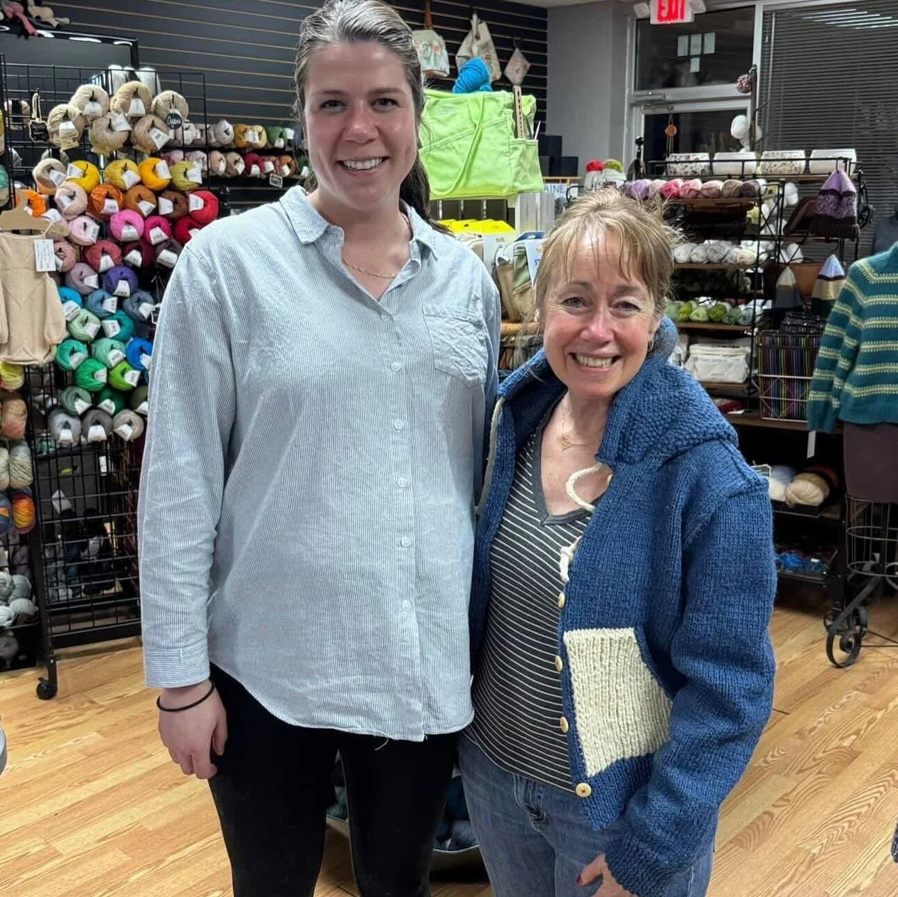 &ldquo;My mom (Mary) stopped working on the project just shy of completion. One of the patch pockets on the front was completed but not fully sewn onto the body of the sweater. The other pocket is missing/incomplete. There was no closure mechanism no