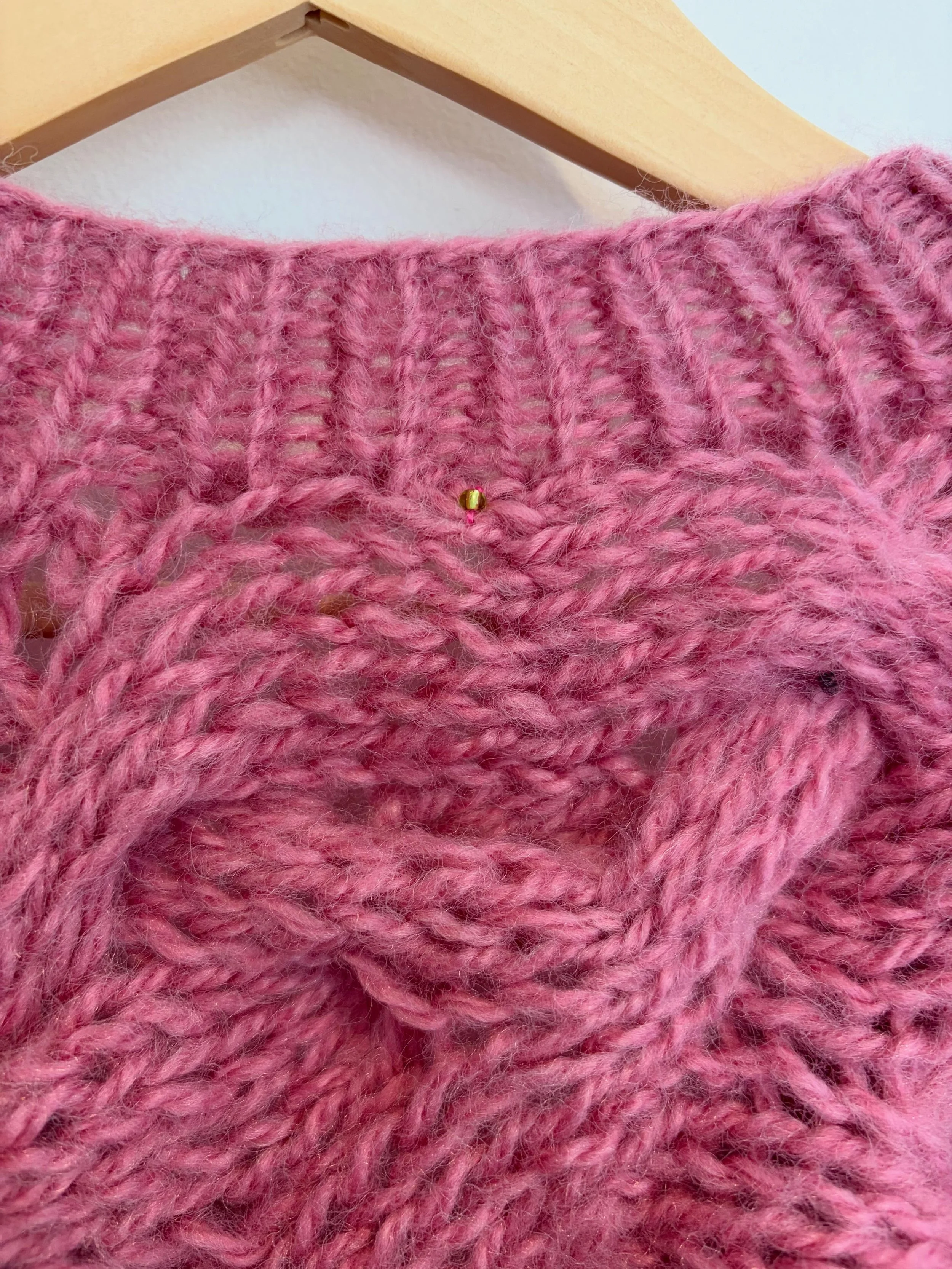 &ldquo;My mother (Janice) said if she made a mistake, she had trouble fixing it, and would sometimes abandon the project. I&rsquo;m not sure if that&rsquo;s the case here. She was making it for me, but it won&rsquo;t fit me now.&rdquo; &mdash; Ginger