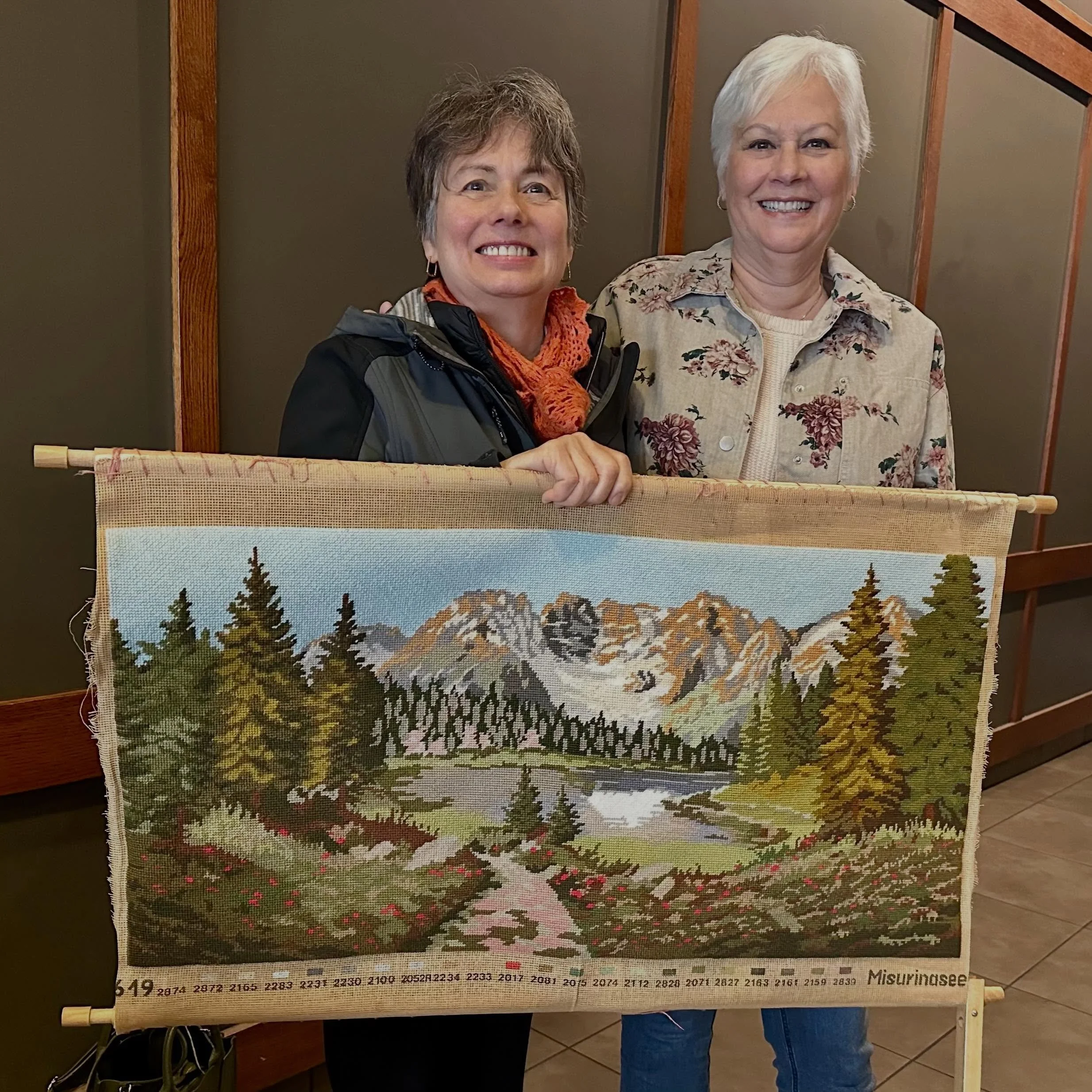 Bianka&rsquo;s mother Ingrid was a prolific needlepoint crafter. She passed a way before completing this piece. Loose Ends matched her with volunteer finisher Beth, who spent about 180 hours expertly finishing it up.

&ldquo;The whole experience was 