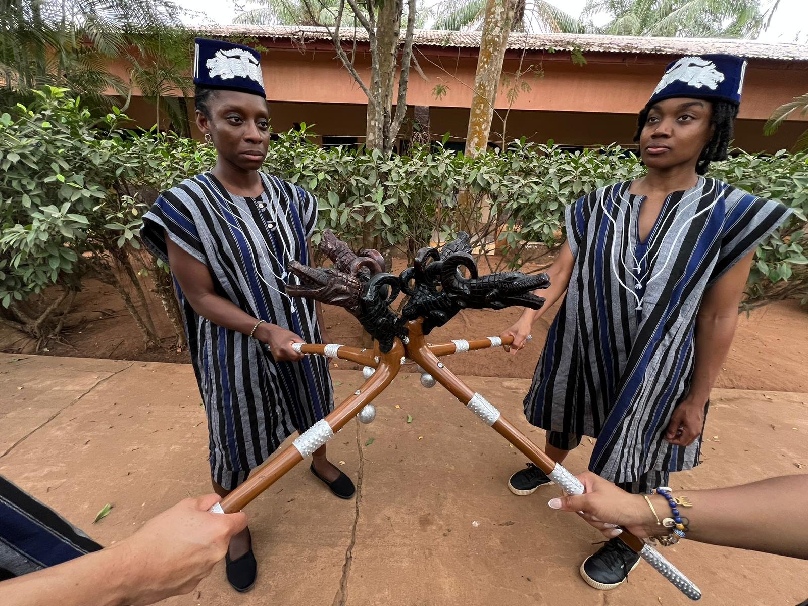 Agoodjié in uniform with their attributes of authority