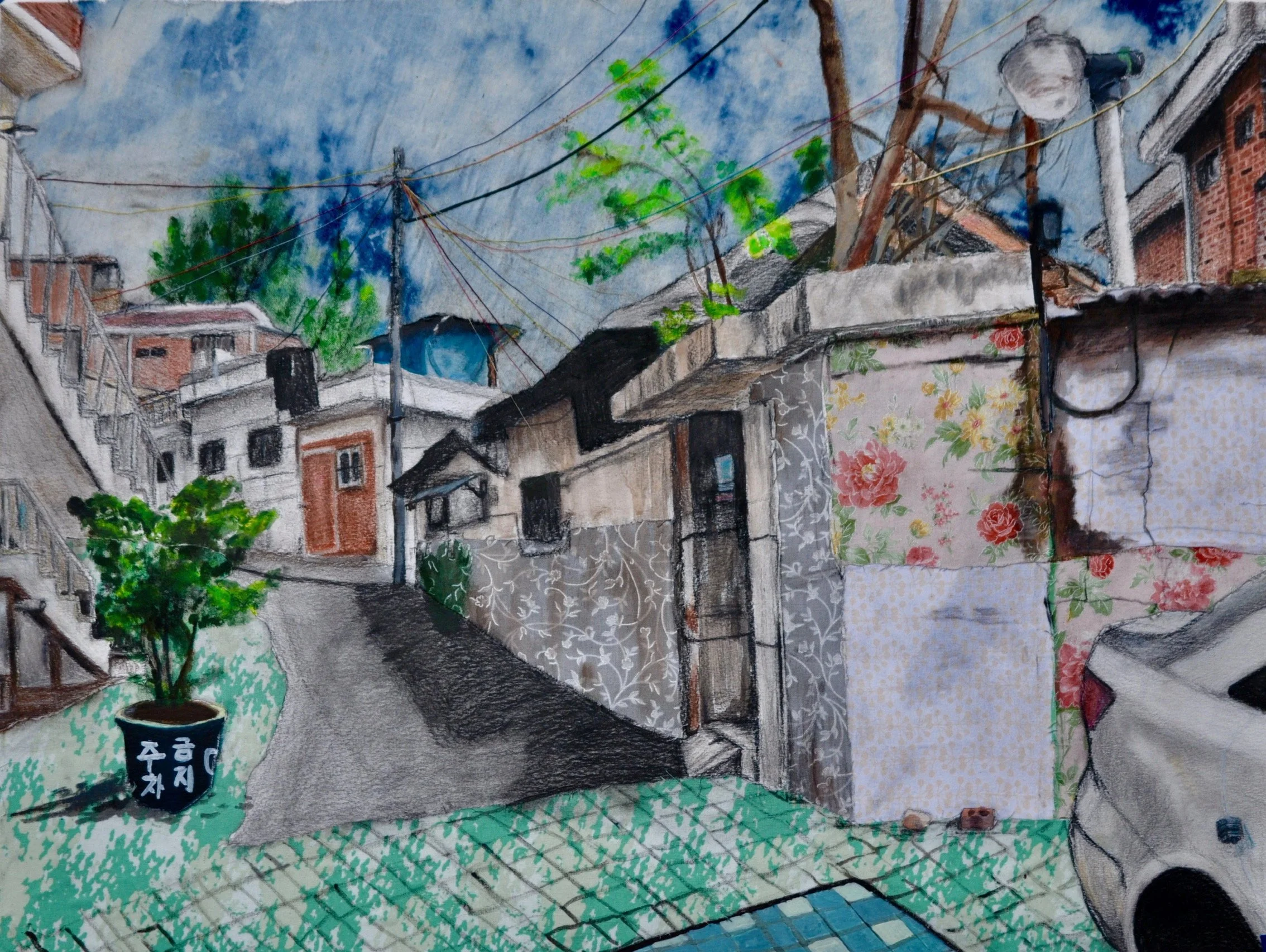 A Familiar Road (Mixed Media; 2019)