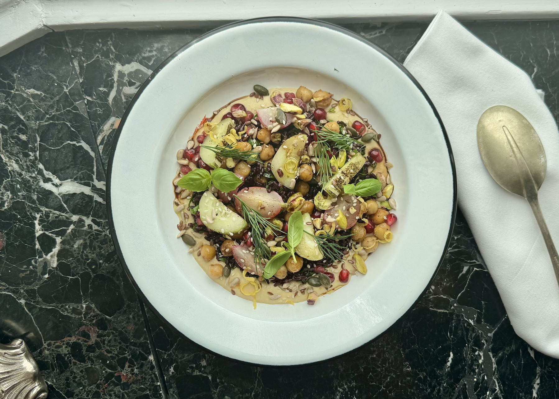 Vegan black rice salad