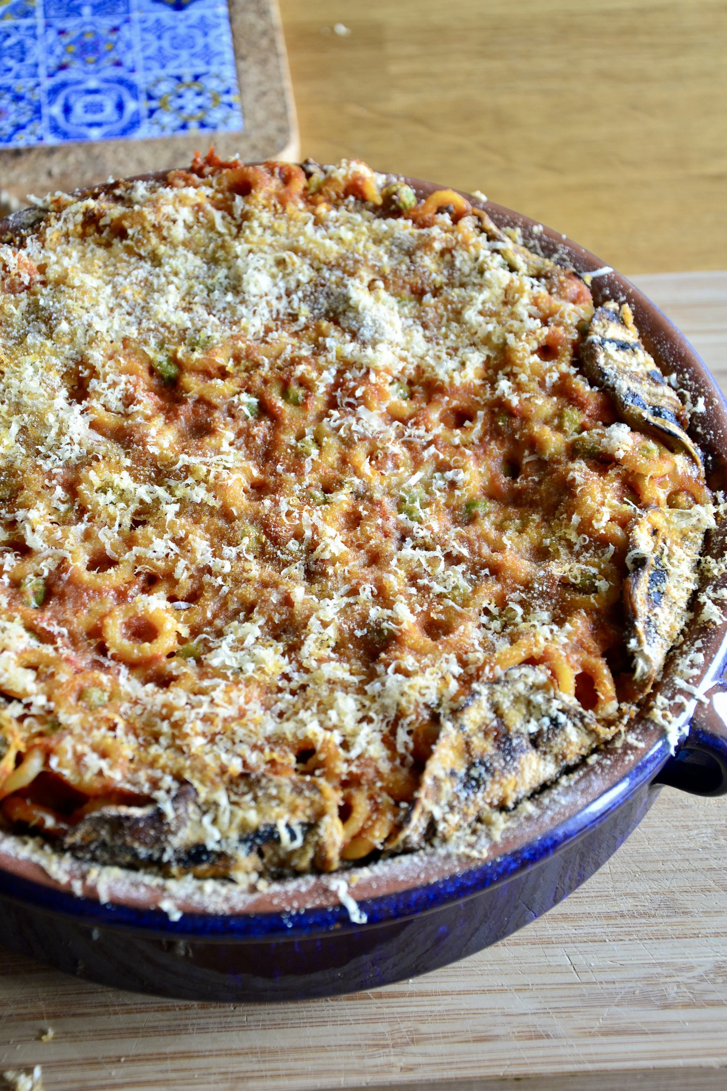 Baked Anelletti with Aubergines and mozzarella