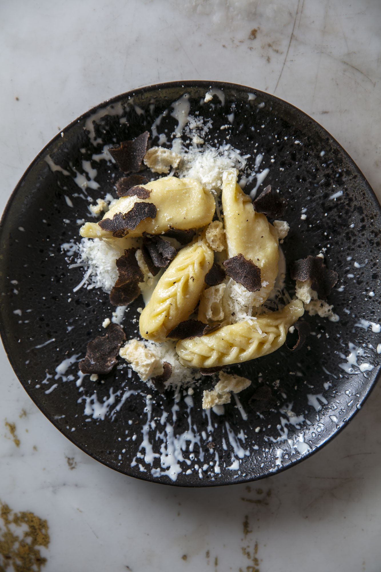 Sardinian culurgiones ravioli with truffle