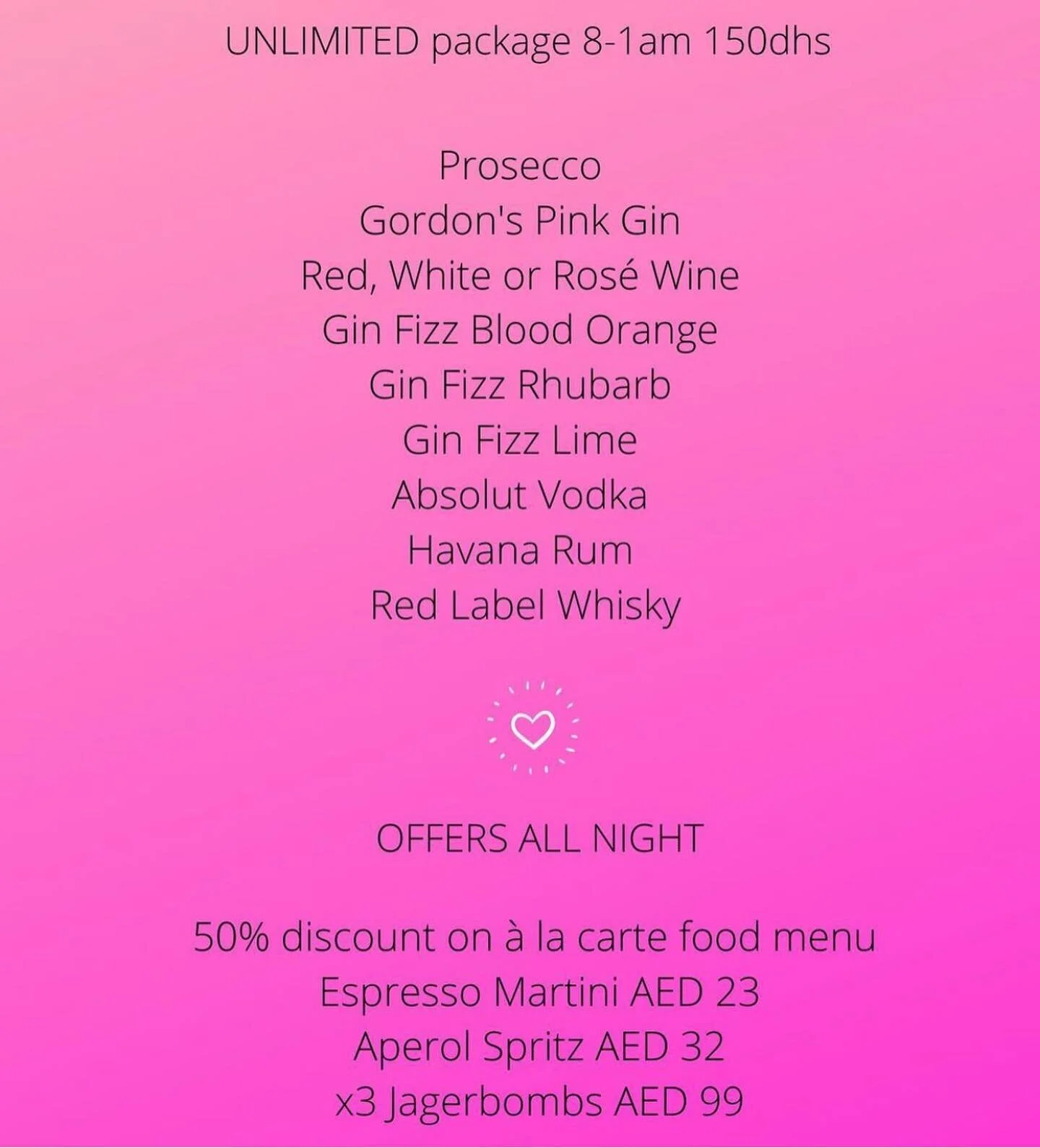Show us a better deal on a Tuesday!
Our ladies night is FIVE HOURS long and includes Prosecco, Gordon&rsquo;s Pink Gin, Gin Fizz, Wines and Spirits. 
50% off food AND offers on espresso martinis, aperol spritz and jagerbombs 💖
We also have a deal fo