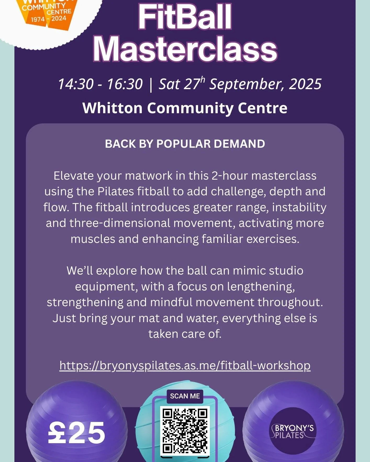 Always Popular | Come Join us for the Fitball Workshop šŖāØ
This well loved workshop lets you have fun while also getting a really good work out. You won't realise how good until after š
Come along to Whitton Community Centre on Saturday 27th Septe
