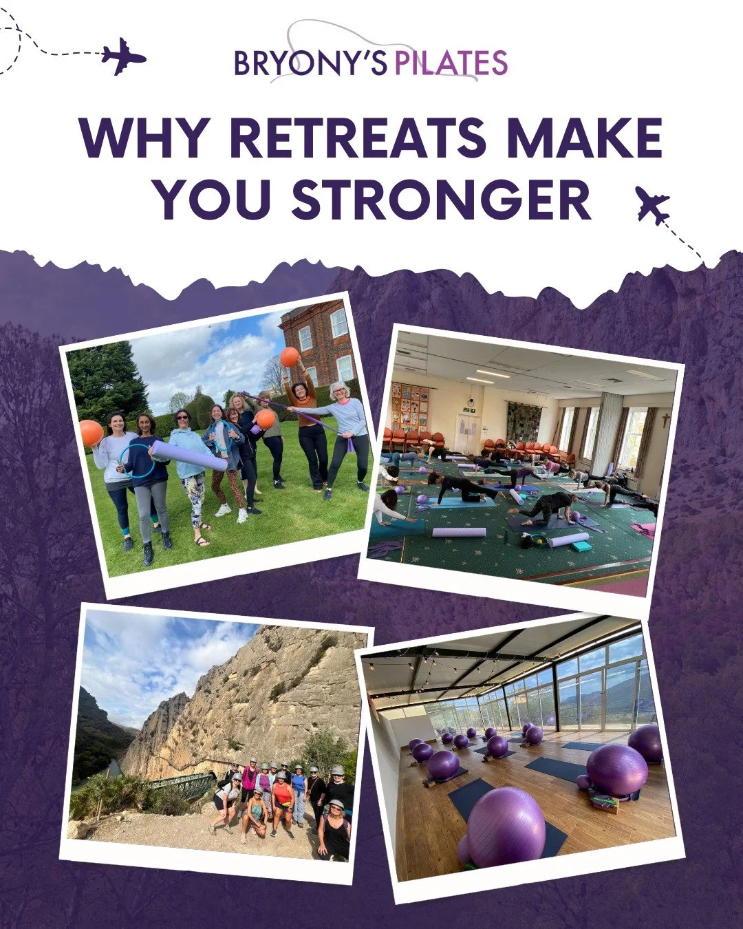 A retreat isn’t an escape. It’s a chance to pause, reset, and come back stronger.
My retreats are designed to give you:
* Time away from daily demands�
* Expertly guided Pilates to deepen your practice�
* An environment that supports you