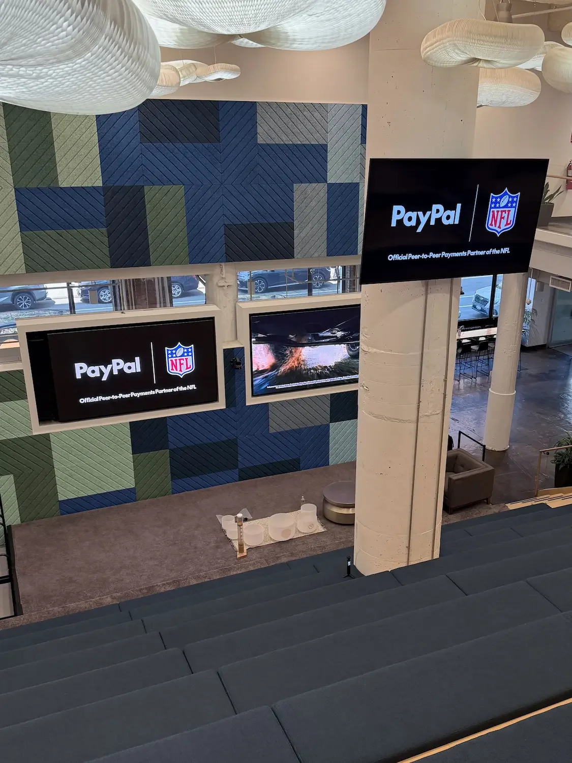 Sound bowl set up at Paypal in Manhattan for a corporate sound bath session