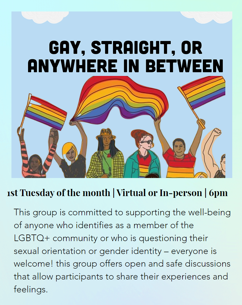 Gay, Straight, or Anyone in Between (Peer Support Group)