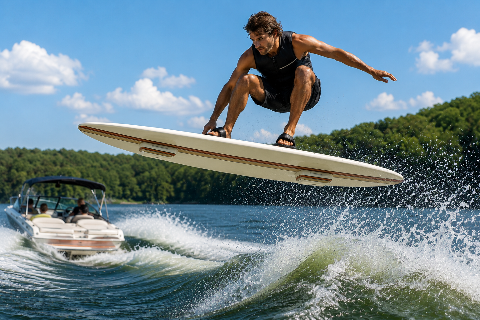 The Lakeboard is a self-propelled surfboard-like vehicle, combining surfing and skateboarding for inland riders. | September '26