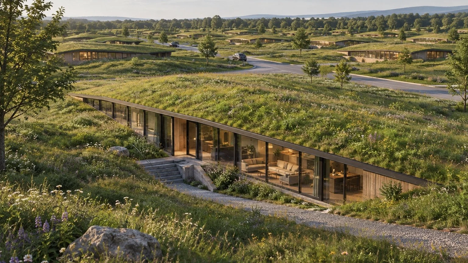 The Meadow Homes were designed around a concept that amplifies green space in a residential setting.