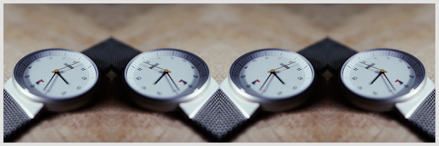 Mosaic of a Braun watch. Designed by Dieter Rams