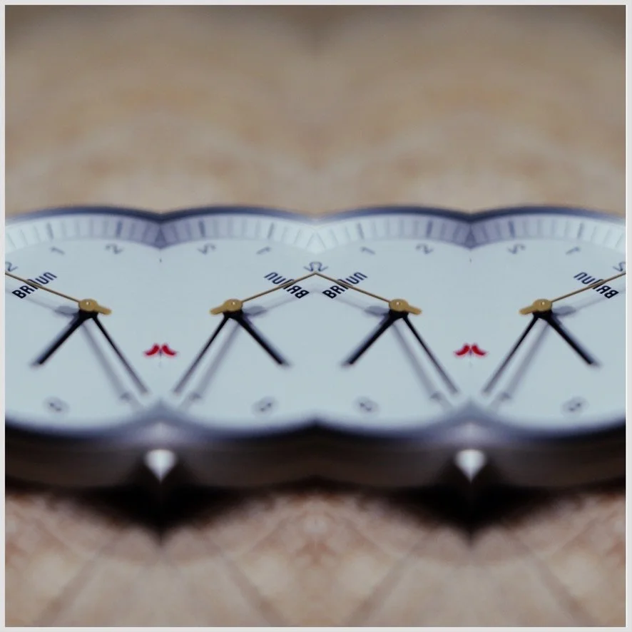 Mosaic of a Braun watch. Designed by Dieter Rams and the inspiration to Apple watch interfaces.