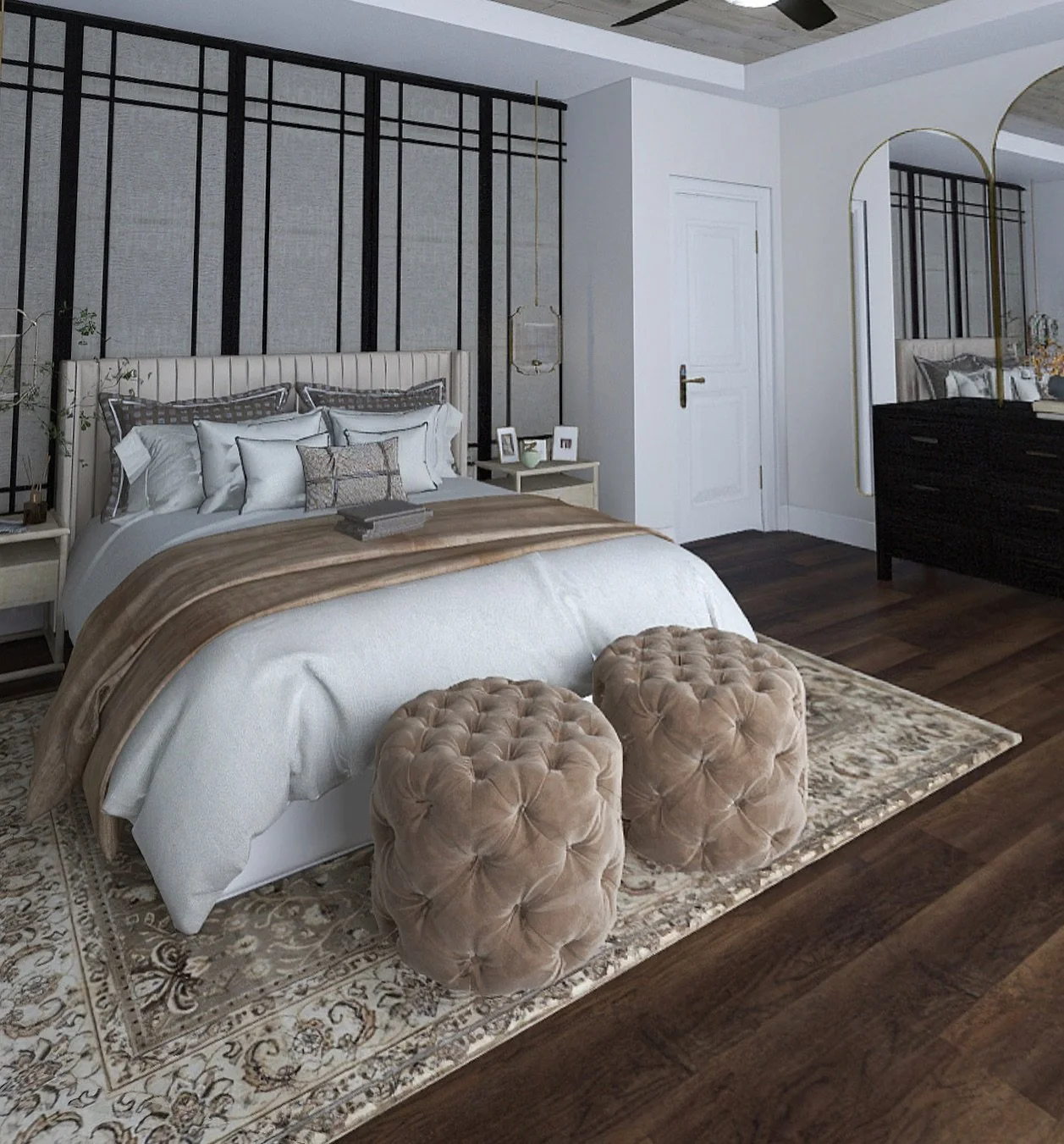 A picture worth a thousand words and a space worth a million ✨This soon-to-be-mom&rsquo;s primary bedroom will now feel like a space she can truly relax in. We worked on more than aesthetics with this one - needing storage, organization and practical