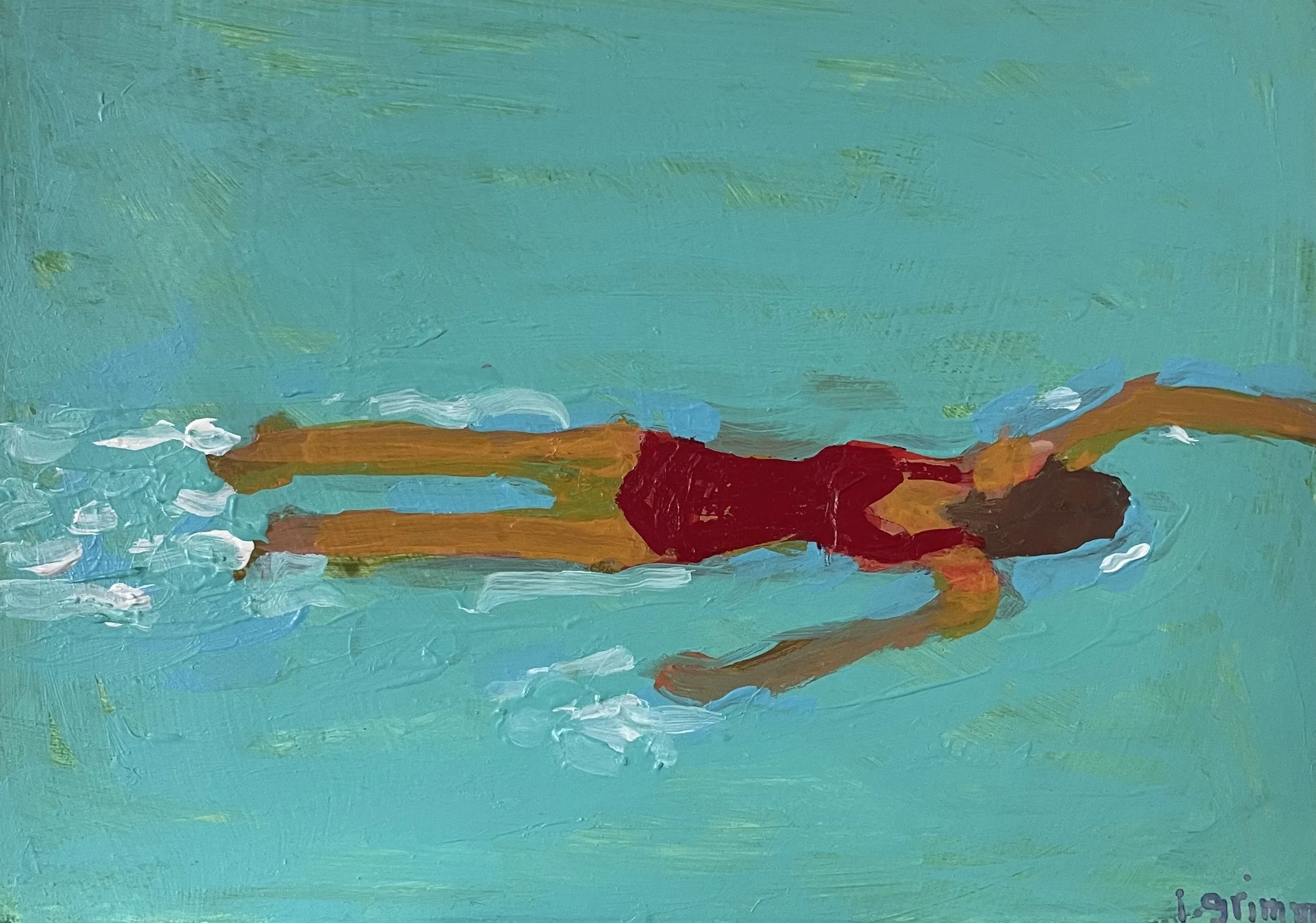 Stay In Your Lane 5x7 Acrylic On Canvas Paper - $50