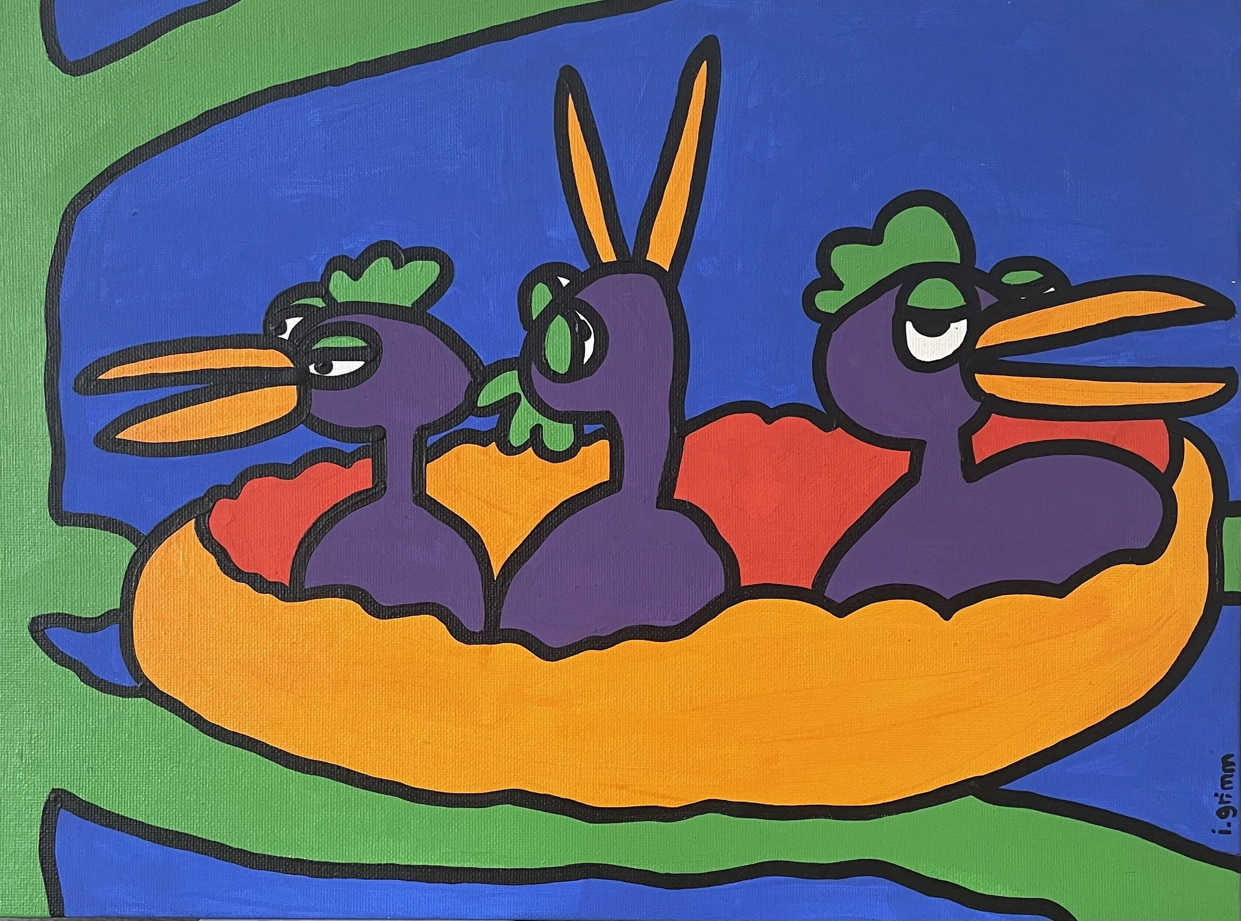 Full House 16x12 Acrylic On Canvas Panel - $250