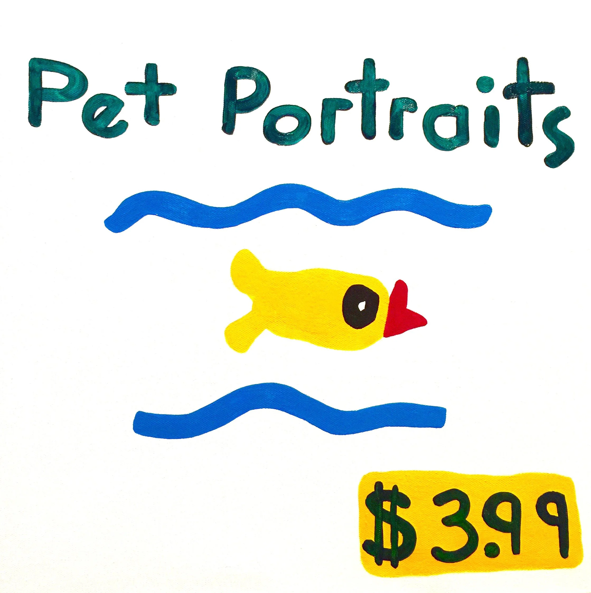Pet Portraits 16x16 Acrylic On Canvas - $500