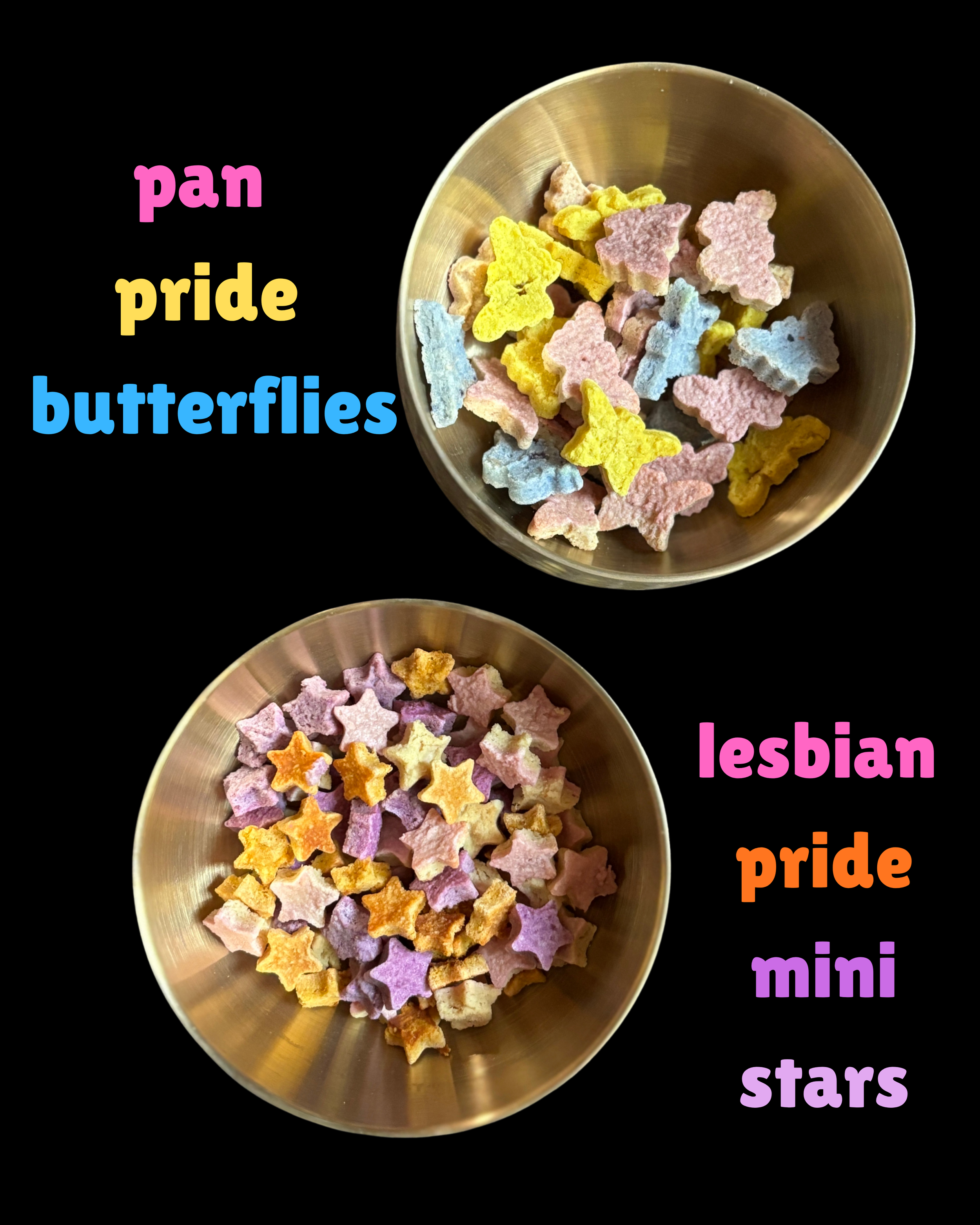Pan Pride Butterflies + Lesbian Pride Mini Stars