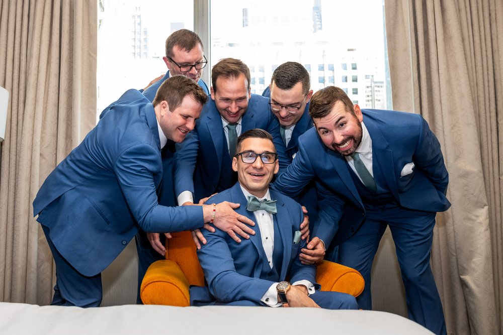 Alex Maldonado Photography | Chicago Wedding Photographer | fun groomsman photos at thewit hotel.jpg