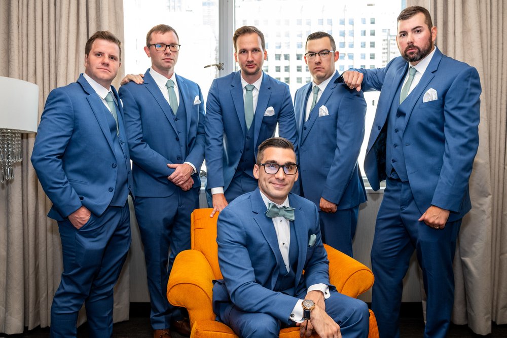 Alex Maldonado Photography | Chicago Wedding Photographer | -groom prep group shot with groomdman at thewit hotel.jpg