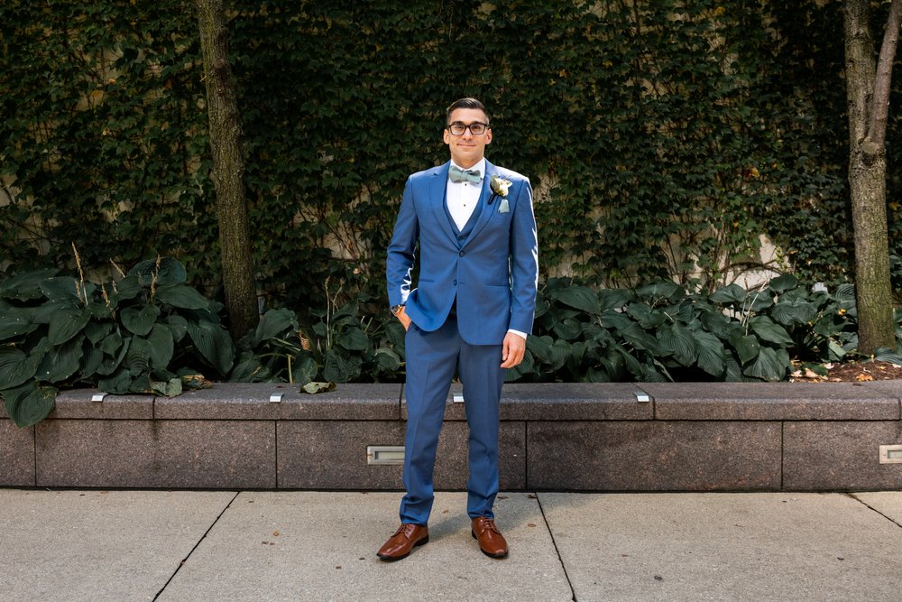 Alex Maldonado Photography | Chicago Wedding Photographer | Groom waiting for first look at river walk.jpg