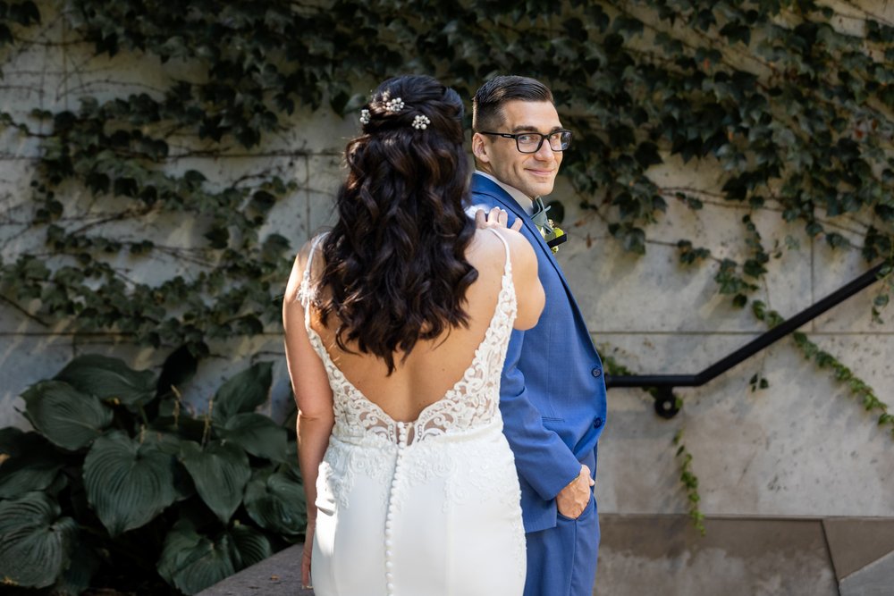 Alex Maldonado Photography | Chicago Wedding Photographer | bride and groom first look along chicago riverwalk.jpg