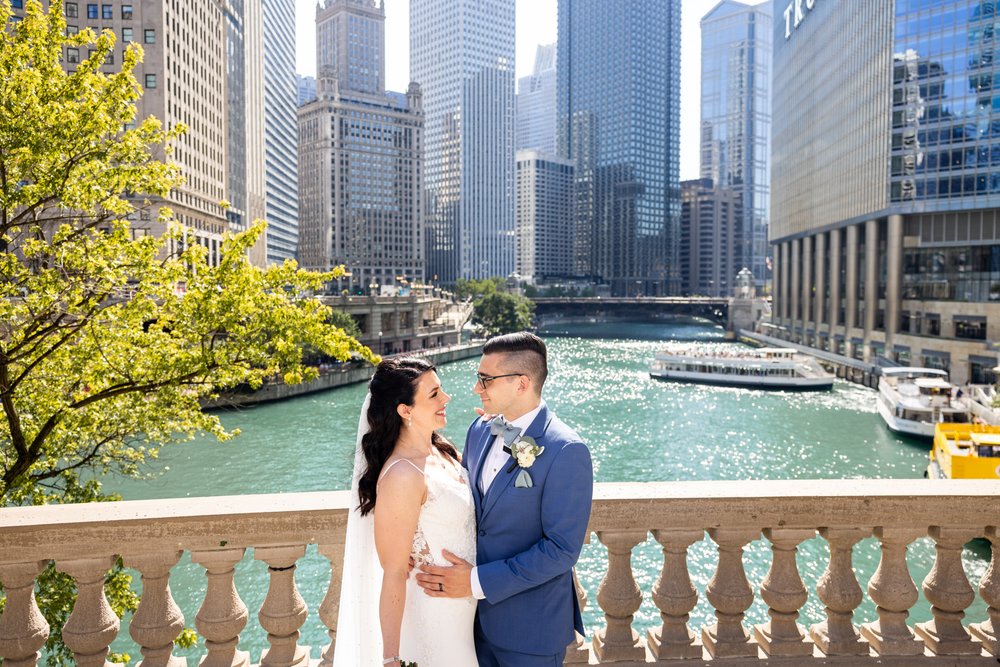Alex Maldonado Photography | Chicago Wedding Photographer | bride and groom portraits chicago river wrigley building.jpg