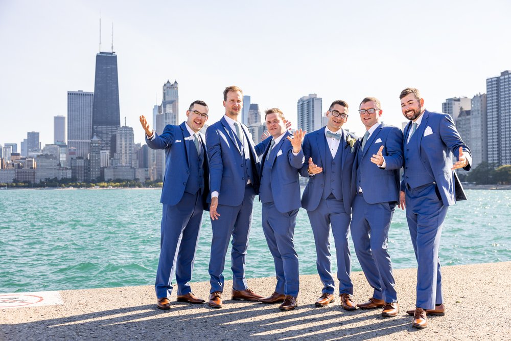 Alex Maldonado Photography | Chicago Wedding Photographer | fun guys photos at north ave beach skyline.jpg