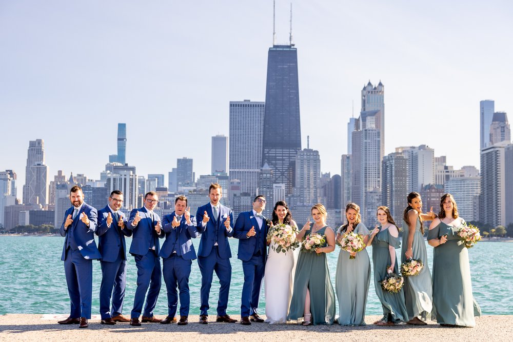 Alex Maldonado Photography | Chicago Wedding Photographer | fun wedding party photos at north avenue beach in summer.jpg