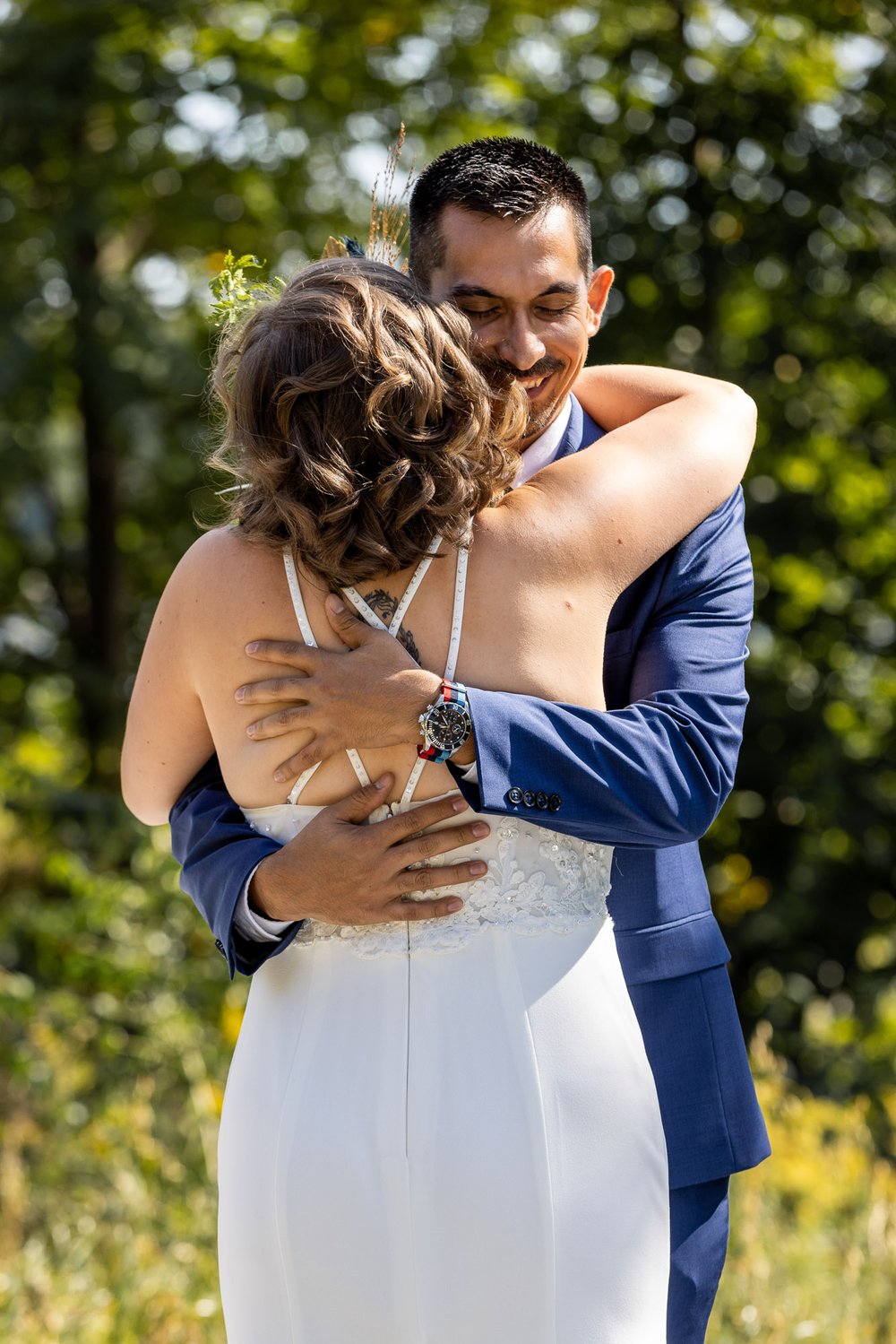 Alex Maldonado Photography | Chicago Wedding Photographer |  Four Rivers Environmental Education Center couples first look.jpg
