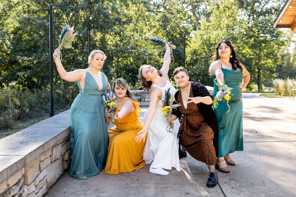 Alex Maldonado Photography | Chicago Wedding Photographer |  Four Rivers Environmental Education Center fun bridal party picture ideas silly.jpg
