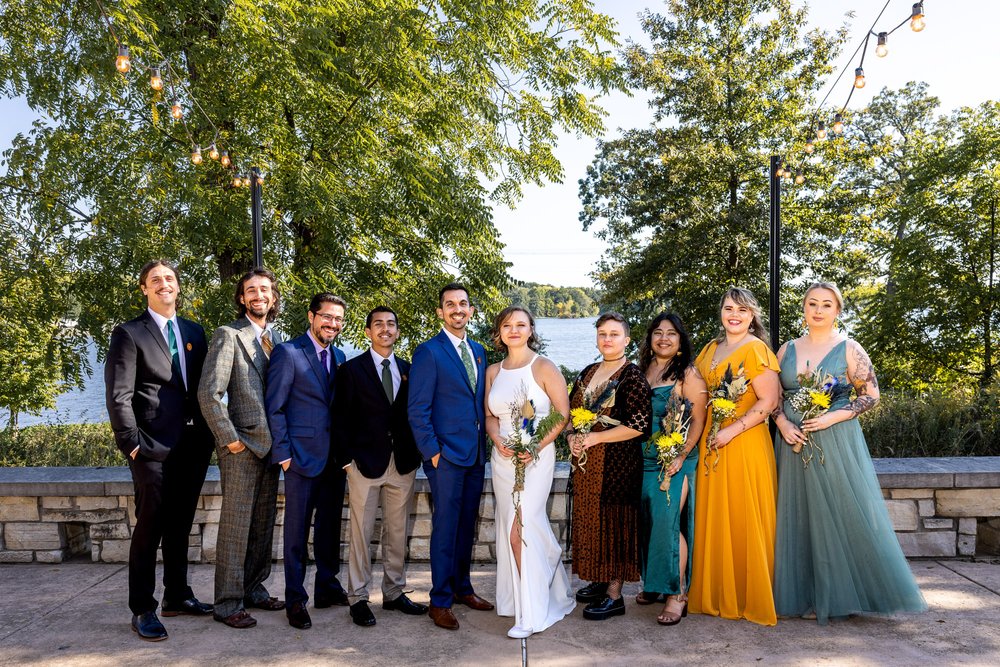 Alex Maldonado Photography | Chicago Wedding Photographer |  Four Rivers Environmental Education Center full wedding party.jpg
