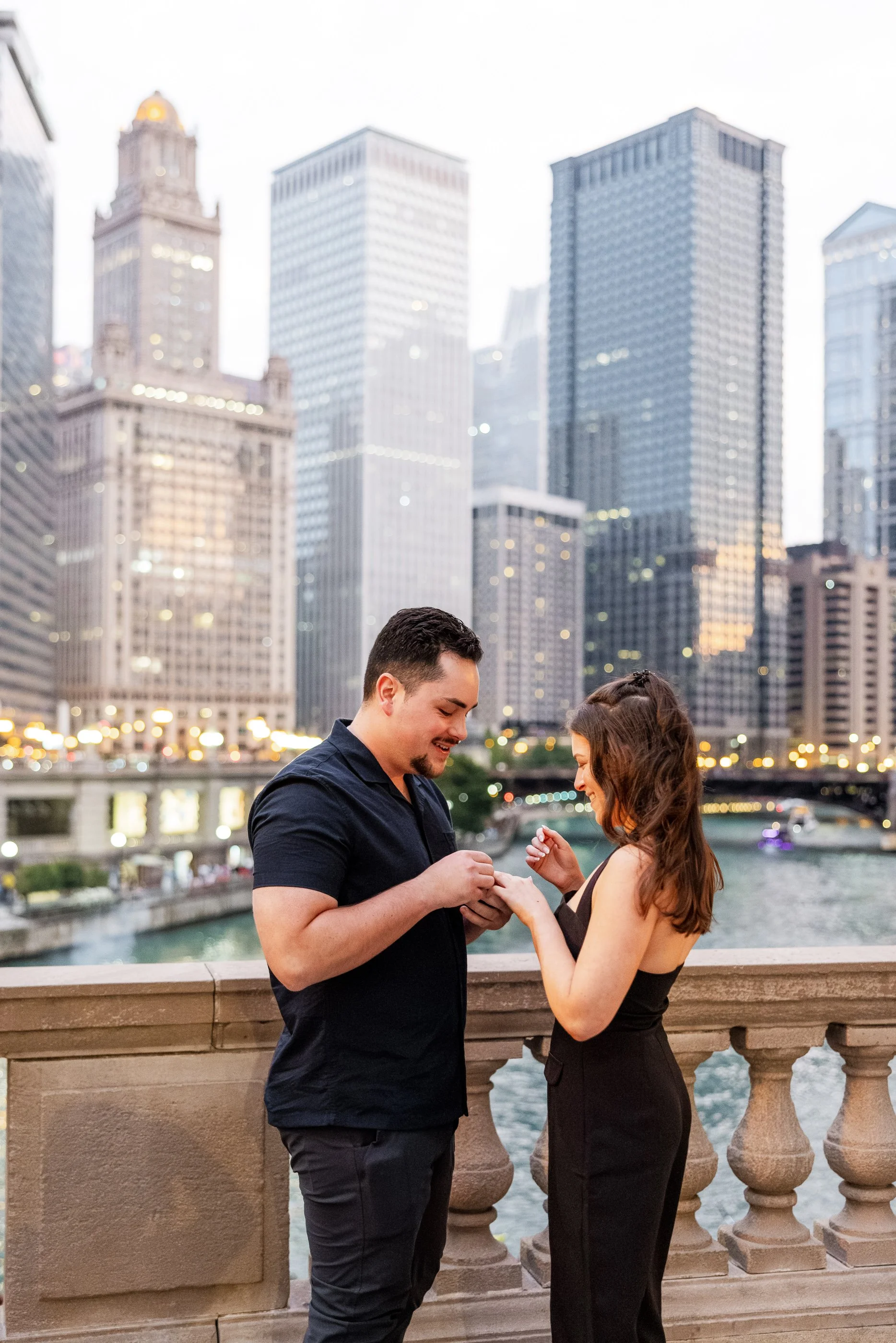 Alex Maldonado Photography- Charles + Jordyn - Wrigley Building Engagement Proposal at night 260628-8.jpg