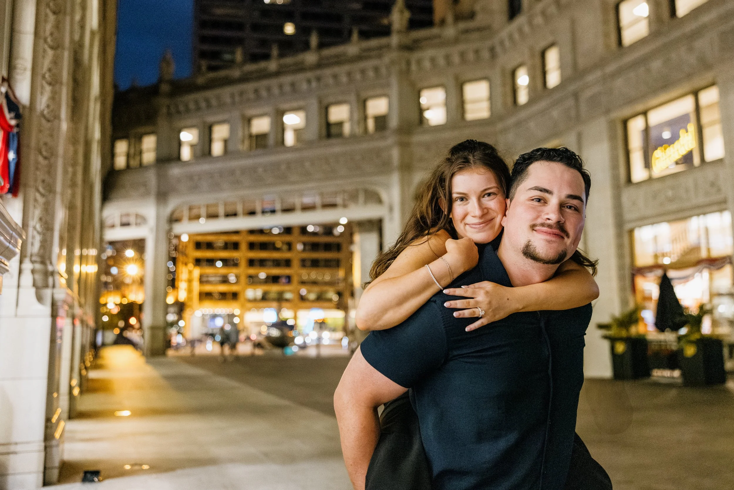 Alex Maldonado Photography- Charles + Jordyn - Wrigley Building Engagement Proposal at night 260628-35.jpg