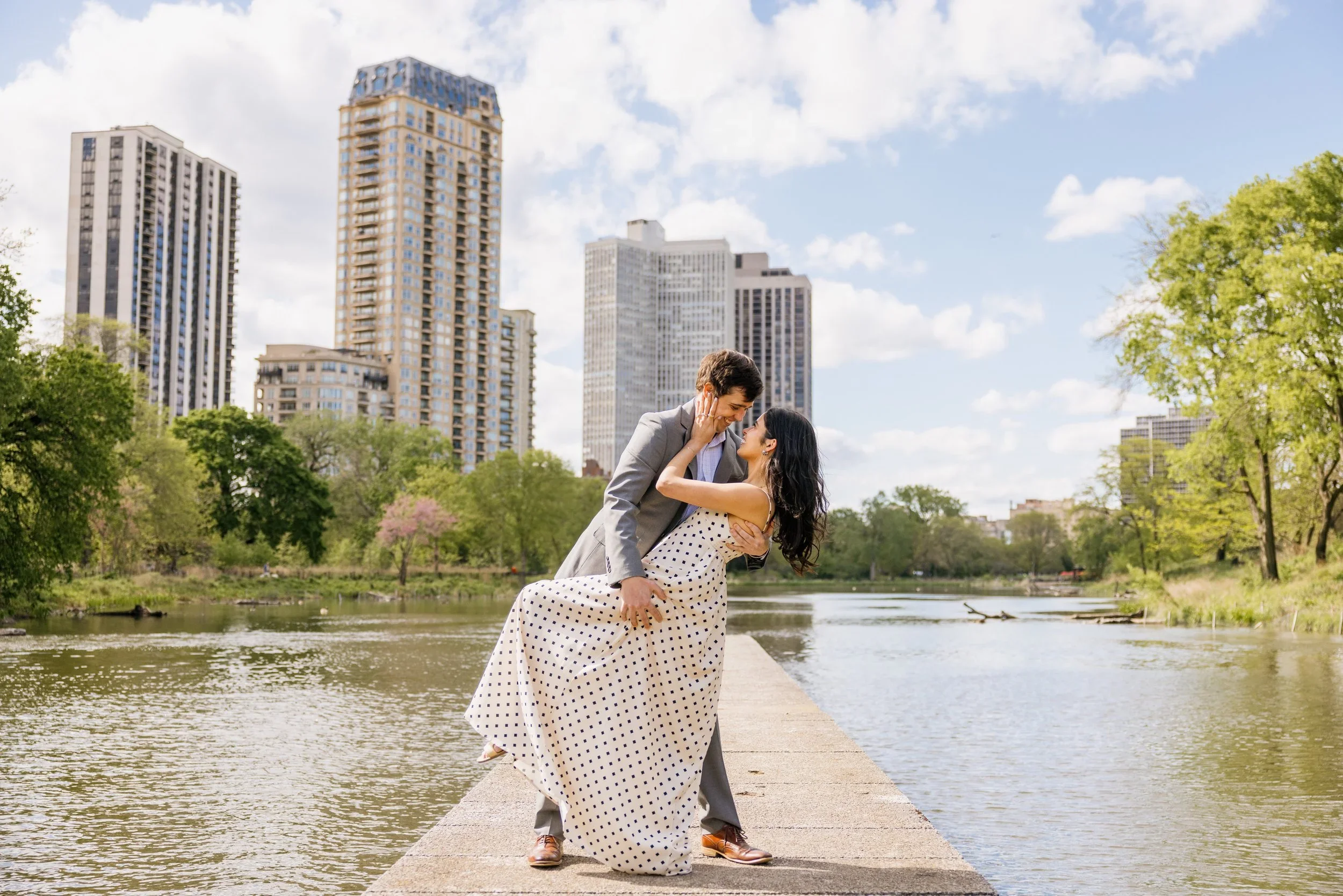 Lincoln Park North Pond Engagement pictures