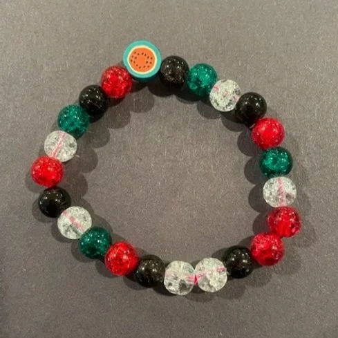 1 Watermelon with black, green, clear & red